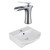 13.75" W Above Counter White Vessel Set For 1 Hole Center Faucet (AI-22620)