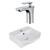 13.75" W Above Counter White Vessel Set For 1 Hole Center Faucet (AI-22616)