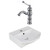 13.75" W Wall Mount White Vessel Set For 1 Hole Center Faucet (AI-22610)