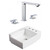 16.25" W Above Counter White Vessel Set For 3H8" Right Faucet (AI-22570)
