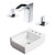16.25" W Above Counter White Vessel Set For 3H8" Right Faucet (AI-22566)