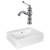 20.25" W Wall Mount White Vessel Set For 1 Hole Center Faucet (AI-22510)