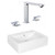 20.25" W Above Counter White Vessel Set For 3H8" Center Faucet (AI-22493)