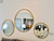 23" X 1.5" X Black Polished Gold Glass Small Round Mirror (372096)