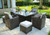 101" X 49" X 45" Brown 9Piece Square Outdoor Dining Set With Beige Cushions (372319)