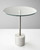 17.75" X 17.75" X 21" Brushed Steel White Marble End Table (372938)