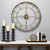 Oversized 31.5" Vintage Style Metal Wall Clock W/ Black & Gold Numerals (373202)