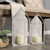 S/2 Farmhouse Style Distressed Metal Candleholders (373234)