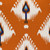 Orange Ikat Design Square Pillow (373358)