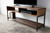 Warm Dark Finish Maple And Steel Tv Stand And Media Center (373920)