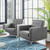 Loft Tufted Upholstered Faux Leather Armchair Set Of 2 EEI-4101-SLV-GRY