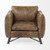 Brown Top-Grain Leather Wide Accent Chair W/ Base And Iron Legs (376351)