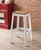 30" White And Natural Metal And Wood Backless Bar Stool (376986)