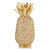11" Faux Crystal And Gold Pineapple Sculpture (379765)