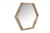 Modern Natural Wood Finish Hexagonal Wall Mirror (379820)