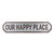 Gray Metal Decorative Wall Mounted Sign Our Happy Place (379843)