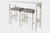Rectangular White Finish Sofa Table With Two Bar Stools (379939)