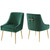Discern Pleated Back Upholstered Performance Velvet Dining Chair Set Of 2 EEI-4149-GRN