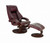 Burgundy Top Grain Leather Recliner And Ottoman (379966)
