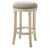 Bar Height Round Swivel Solid Wood Stool In Distressed Ivory Finished With Quartz Fabric (380060)