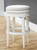 Bar Height Round Backless Stool In White Fabric (380066)