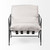 Cream Upholstered Padded Seat Accent Chair With Black Metal Frame (380646)