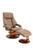 Sand Faux Leather Swivel Adjustable Recliner And Ottoman Set (380751)