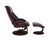 Merlot Faux Leather Swivel Adjustable Recliner And Ottoman Set With Pillow (380759)