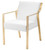 White Brushed Gold Stainless Valentine Dining Armchair (HGTB319)