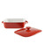 Sienna Red/Wht Rect Bakeware With Cover 9" (Pack Of 4) By (SIENA-9RECCVCSS)