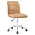 Ripple Armless Mid Back Vinyl Office Chair EEI-1532-TAN