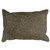 Levi Gray Hairon Leather & Cotton Pillow W/Cross Stitch (12362GC-GY)