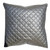 Aura Metallic Silver Chevron Pillow With Diamond Quilting (AURA01J-SV)