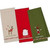 Santa , Elf & Rudolph Embellished Dishtowel Set Of 3 (Pack Of 10) (COS34191)