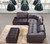 397 Italian Leather Chocolate Left Hand Facing Sectional