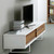 Slide Low White Tv Stand With Walnut Doors 5603449621611