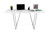 Multi 63'' Top Dining Table With Trestles White/Black 5603449613784