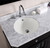 16" W Round Undermount Sink Set In Biscuit - White Hardware - Overflow Drain Included (AI-24820)