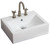 20.25" W Above Counter White Vessel Set For 3H8" Center Faucet (AI-26076)