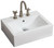 21" W Wall Mount White Vessel Set For 3H8" Center Faucet (AI-26130)