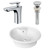 19" W Above Counter White Vessel Set For 1 Hole Center Faucet (AI-26322)