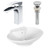 22.75" W Above Counter White Vessel Set For 1 Hole Center Faucet (AI-26329)