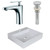 17" W Above Counter White Vessel Set For 1 Hole Center Faucet (AI-26373)