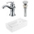 19" W Above Counter White Vessel Set For 1 Hole Center Faucet (AI-26390)