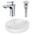 18.1" W Above Counter White Vessel Set For 1 Hole Center Faucet (AI-26404)