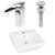 20.5" W Above Counter White Vessel Set For 1 Hole Center Faucet (AI-26423)