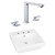 20.5" W Above Counter White Vessel Set For 3H8" Center Faucet (AI-22423)