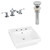 20.5" W Above Counter White Vessel Set For 3H8" Center Faucet (AI-26426)