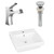 19" W Above Counter White Vessel Set For 1 Hole Center Faucet (AI-26443)