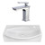 16.5" W Above Counter White Vessel Set For 1 Hole Right Faucet (AI-22466)